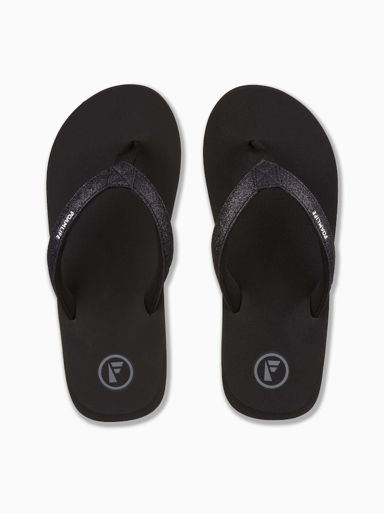 Foamlife Black Womens Zani Flip Flops - Image 2 of 6