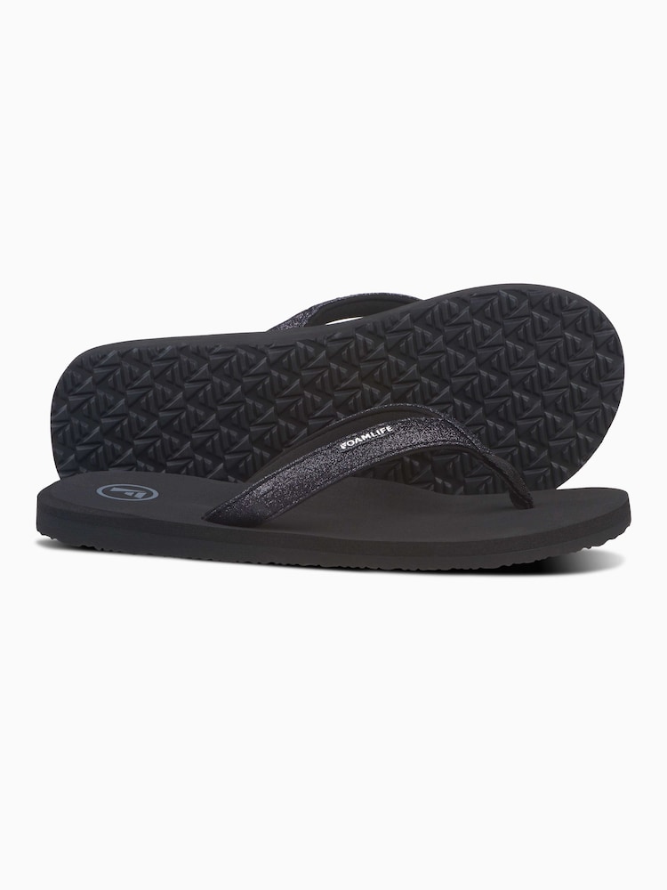 Foamlife Black Womens Zani Flip Flops - Image 3 of 6
