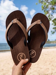 Foamlife Brown Mens Seales Earth Flip Flops - Image 2 of 2