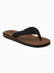 Foamlife Black Mens Mully Cork Flip Flops - Image 1 of 6