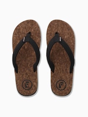 Foamlife Black Mens Mully Cork Flip Flops - Image 2 of 6