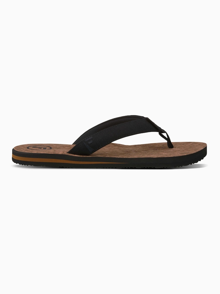 Foamlife Black Mens Mully Cork Flip Flops - Image 4 of 6