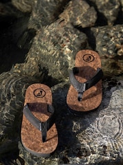 Foamlife Black Mens Mully Cork Flip Flops - Image 6 of 6