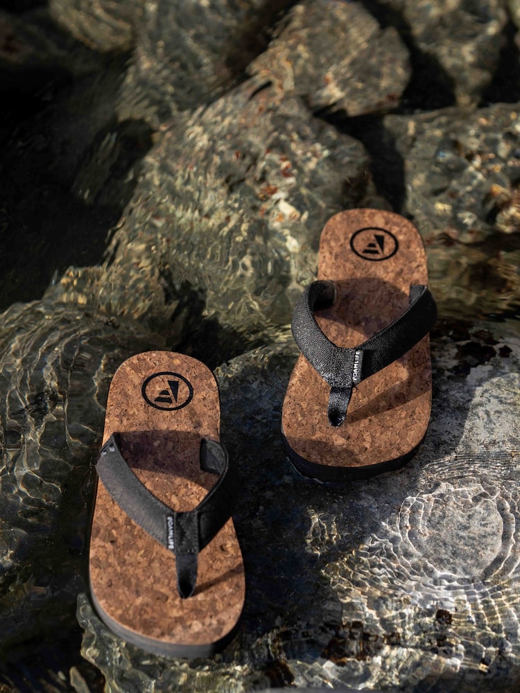Foamlife Black Mens Mully Cork Flip Flops - Image 6 of 6