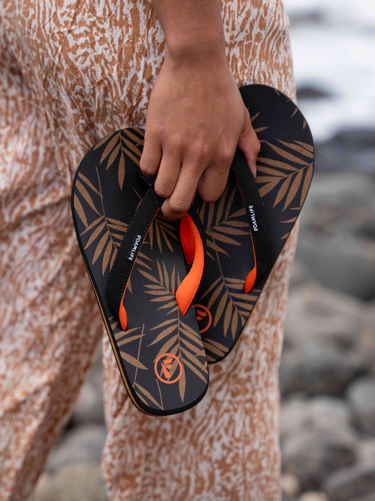 Foamlife Black Womens Zikat-SC Flip Flops - Image 6 of 6