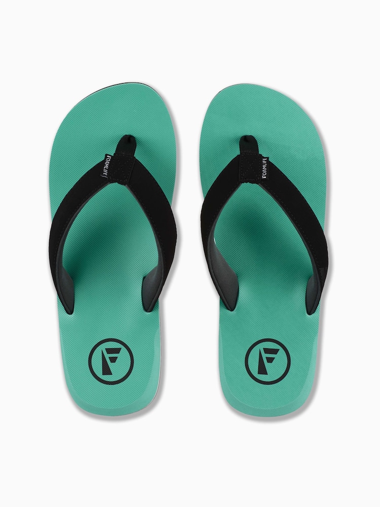 Foamlife Green Mens Traa Flip Flops - Image 2 of 6