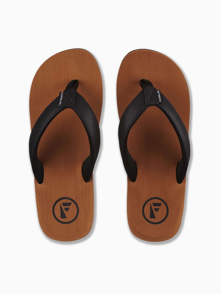 Foamlife Brown Mens Seales Flip Flops - Image 2 of 6
