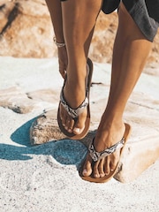 Foamlife Brown Womens Selene Flip Flops - Image 6 of 6