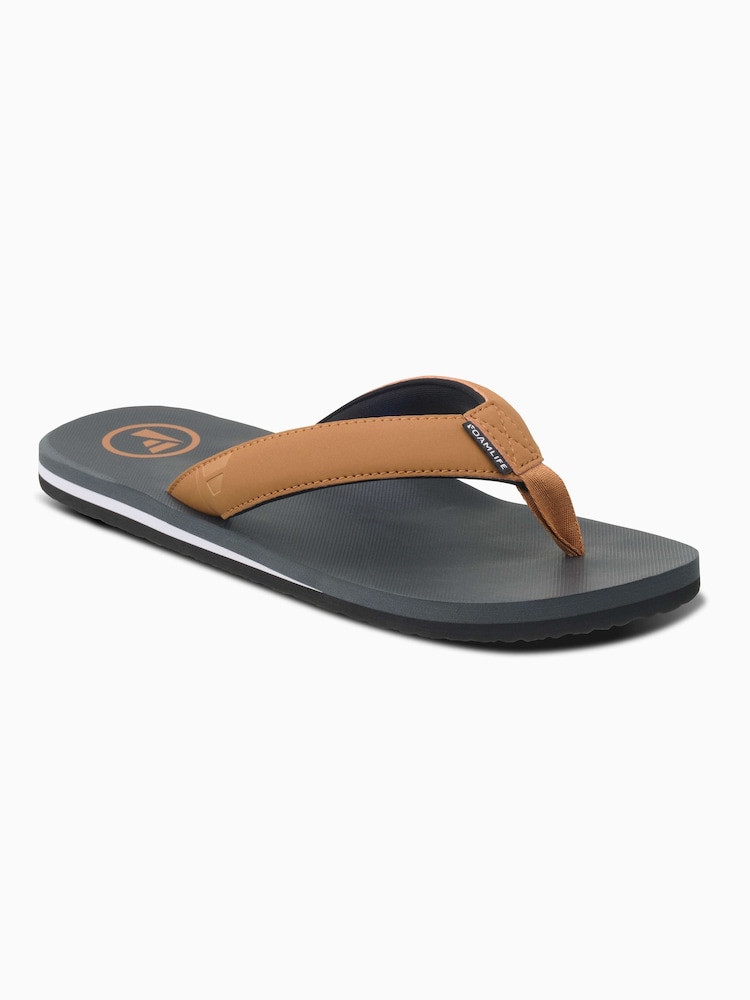 Foamlife Grey Mens Traa-SC Flip Flops - Image 1 of 6