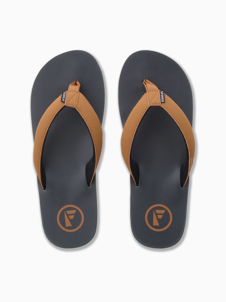 Foamlife Grey Mens Traa-SC Flip Flops - Image 2 of 6