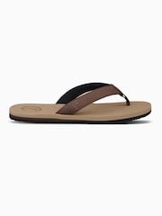 Foamlife Brown Mens Sully Flip Flops - Image 2 of 5