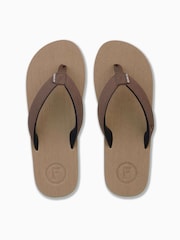 Foamlife Brown Mens Sully Flip Flops - Image 3 of 5