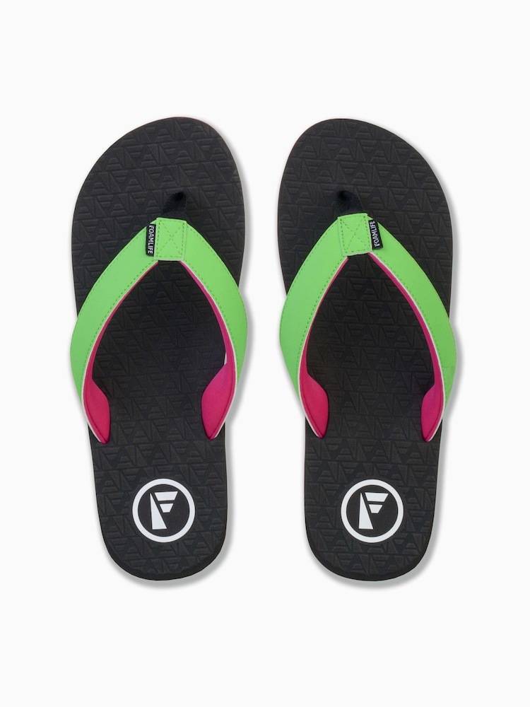 Foamlife Black Mens Traad Flip Flops - Image 2 of 5