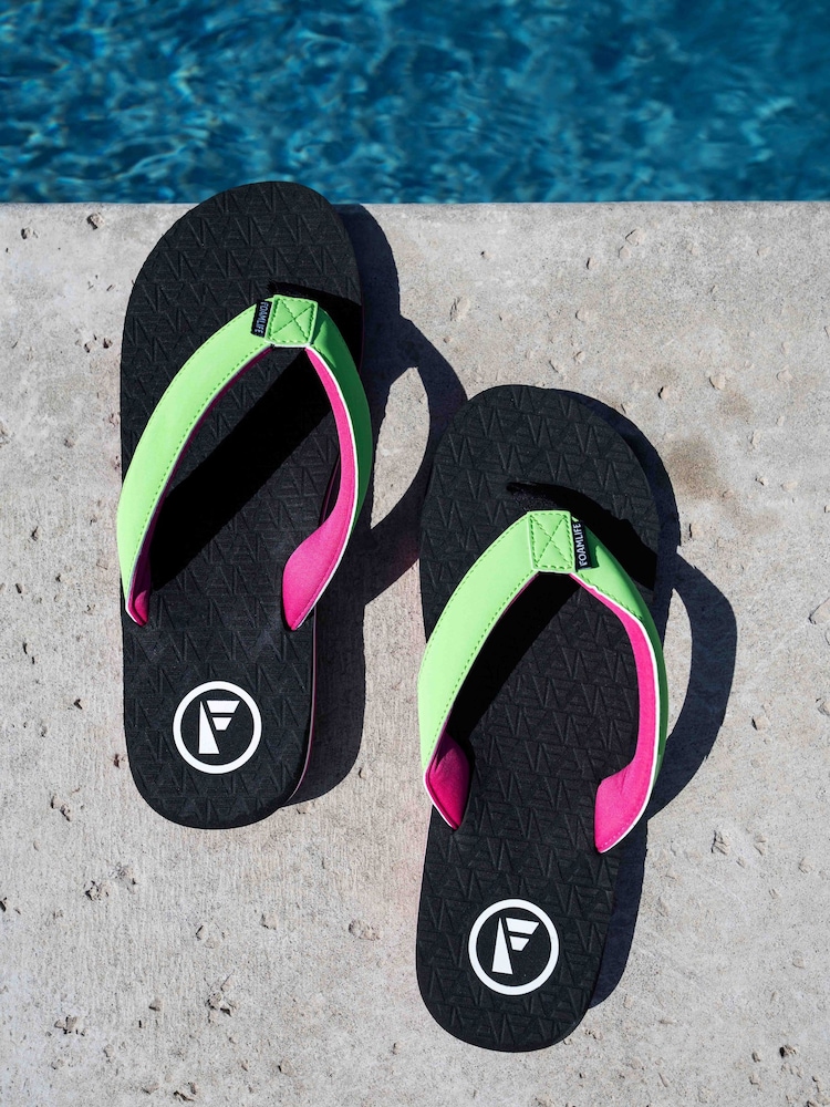 Foamlife Black Mens Traad Flip Flops - Image 5 of 5