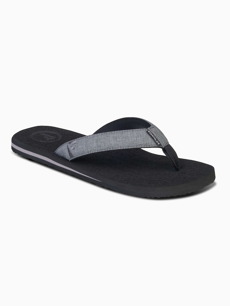 Foamlife Black Mens Sharrp Flip Flops - Image 1 of 4