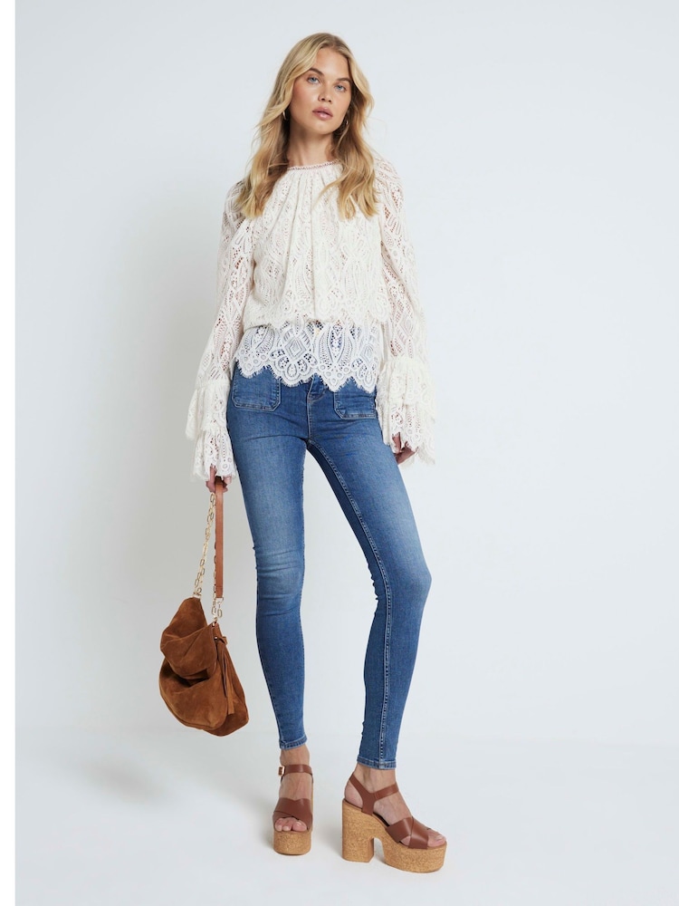 River Island Кружевной рукав с оборкой и блузки - Image 3 of 3 River Island Кружевной рукав с оборкой и блузки - Image 3 of 3