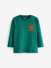 أخضر دب - تيشِرت شبه سادة بكم طويل بخامة %100 قطن (3 شهور - 7 سنوات) - صورة 4 من 7