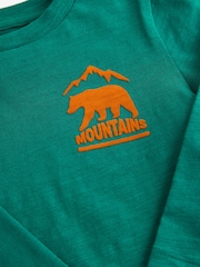 أخضر دب - تيشِرت شبه سادة بكم طويل بخامة %100 قطن (3 شهور - 7 سنوات) - صورة 6 من 7