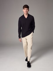 Noir - Cols cubains Manches longues Polos - Image 2 of 7