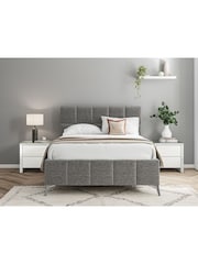 K Interiors Dark Grey Lexia Linen Bedframe - Image 1 of 6