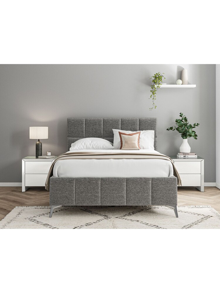 K Interiors Dark Grey Lexia Linen Bedframe - Image 1 of 6