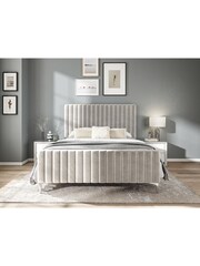 K Interiors Silver Ophelia Velvet Bedframe - Image 1 of 6