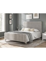 K Interiors Silver Ophelia Velvet Bedframe - Image 2 of 6