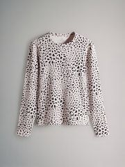 The Set Black/Cream/Berry Red/Mauve Pink/Leopard Print 5 Pack Ribbed Long Sleeve T-Shirts - Image 3 of 8
