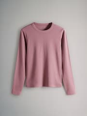 The Set Black/Cream/Berry Red/Mauve Pink/Leopard Print 5 Pack Ribbed Long Sleeve T-Shirts - Image 5 of 8