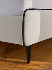 Soft Velvet Natural Oyster Remi Upholstered Bed Frame - Image 3 of 7