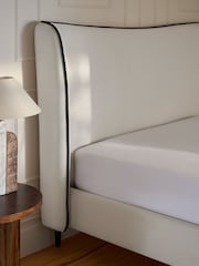 Soft Velvet Natural Oyster Remi Upholstered Bed Frame - Image 5 of 7