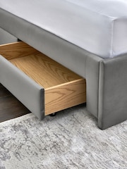 Grey Steel Opulent Velvet Matson Upholstered Drawer Storage Bed Frame - Image 5 of 7