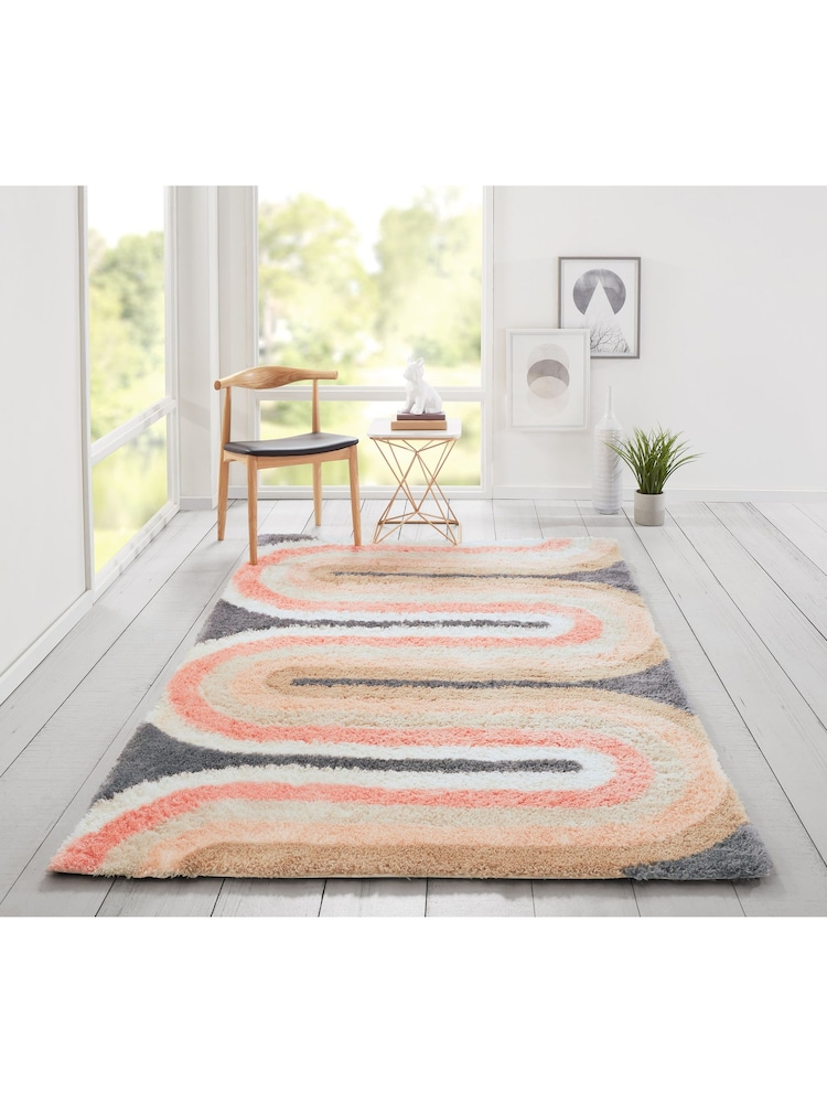 Novogratz Pastel Retro Shaggy Wave Rug - Image 1 of 6 Novogratz Pastel Retro Shaggy Wave Rug - Image 1 of 6