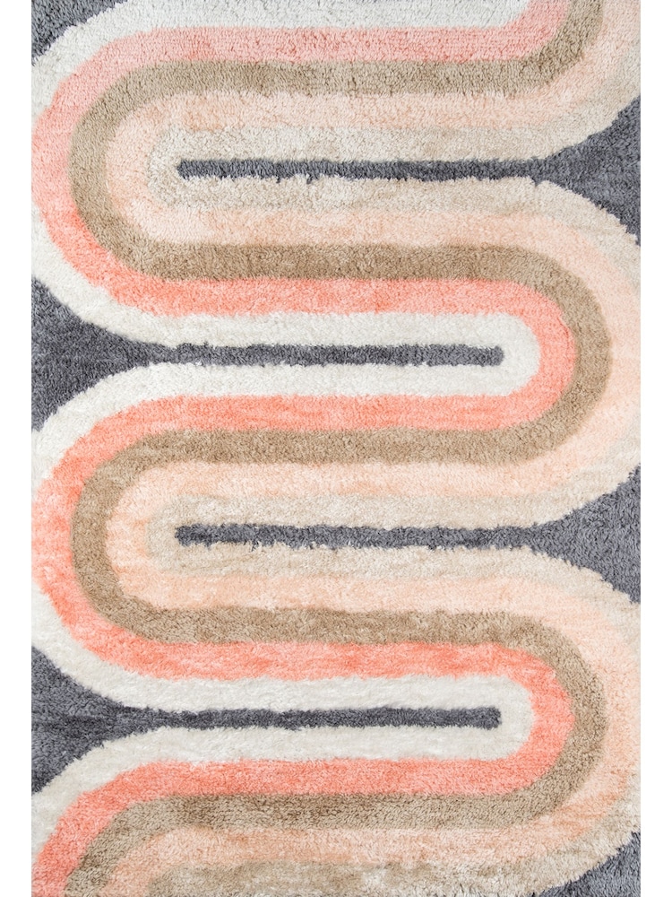 Novogratz Pastel Retro Shaggy Wave Rug - Image 2 of 6 Novogratz Pastel Retro Shaggy Wave Rug - Image 2 of 6