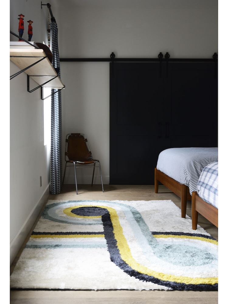 Novogratz Blue Retro Shaggy Bullseye Rug - Image 1 of 6
