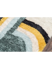 Novogratz Blue Retro Shaggy Bullseye Rug - Image 4 of 6