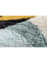 Novogratz Blue Retro Shaggy Bullseye Rug - Image 5 of 6