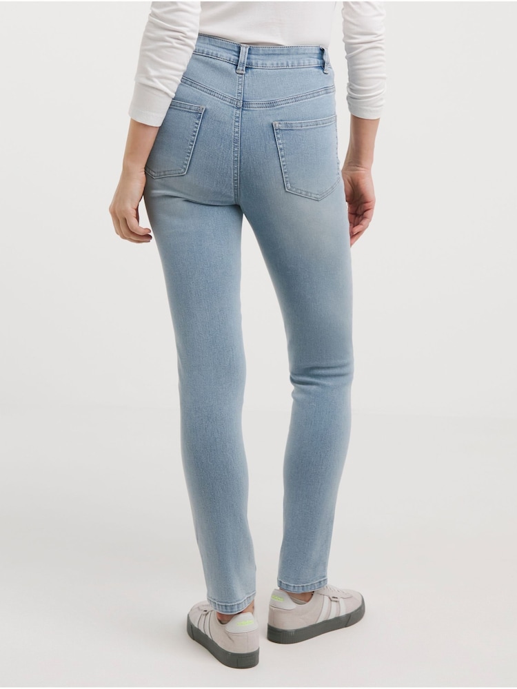 JD Williams Blue High Waist Super Soft Slim Leg Denim Jeans - Image 2 of 5
