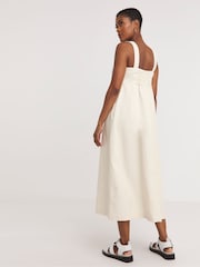 JD Williams White 100% Cotton Apron Midi Dress - Image 3 of 4