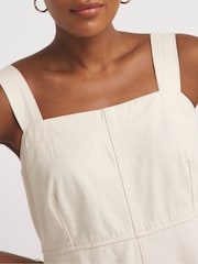 JD Williams White 100% Cotton Apron Midi Dress - Image 4 of 4
