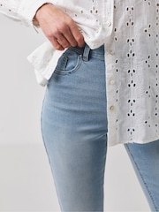 JD Williams Blue Chrome High Waist Supersoft Bootcut Jeans - Image 4 of 4