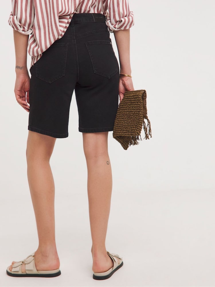 JD Williams Black Denim Bermuda Shorts - Image 2 of 4