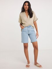 JD Williams Blue Denim Bermuda Shorts - Image 1 of 4
