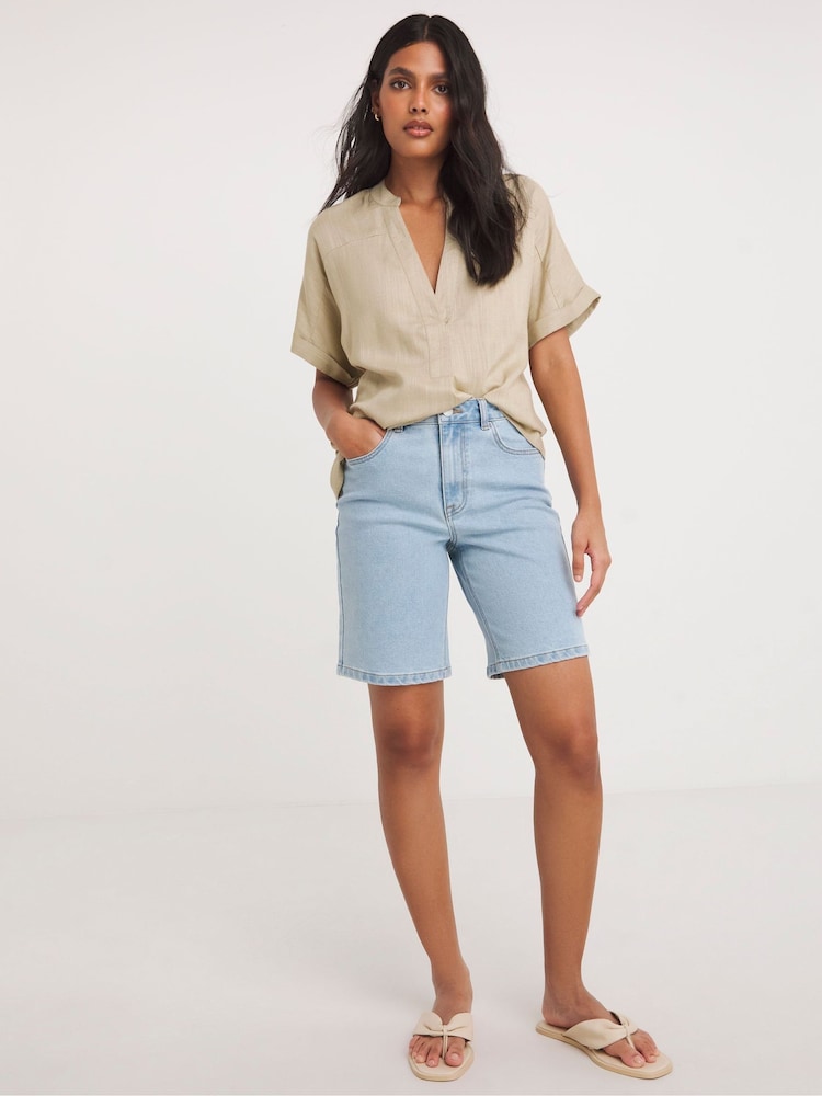 JD Williams Blue Denim Bermuda Shorts - Image 1 of 4 JD Williams Blue Denim Bermuda Shorts - Image 1 of 4