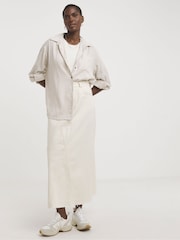 JD Williams White 100% Cotton A Line Maxi Skirt - Image 1 of 4