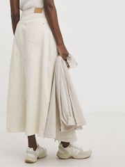 JD Williams White 100% Cotton A Line Maxi Skirt - Image 2 of 4