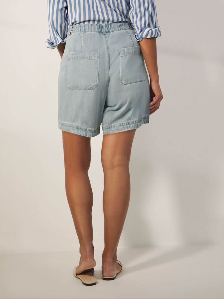 JD Williams Blue TENCEL™ Lyocell Shorts - Image 2 of 4