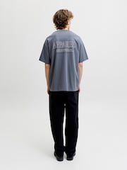 JACK & JONES Grey Oversized Back Graphic T-Shirt - Image 3 of 6