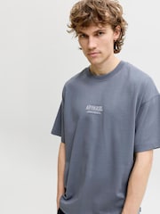 JACK & JONES Grey Oversized Back Graphic T-Shirt - Image 4 of 6