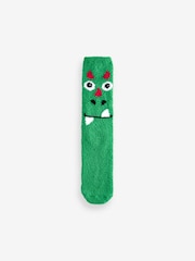 Green/Purple Pattern Cosy Bed Socks 2 Pack - Image 3 of 6